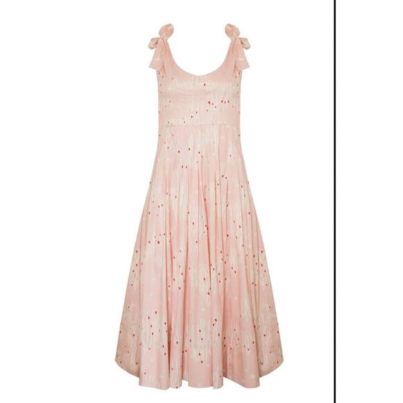 Hunter Bell Braden Dress Abstract Coral Lined Pockets Size 2 NWT $485 - Picture 2 of 13